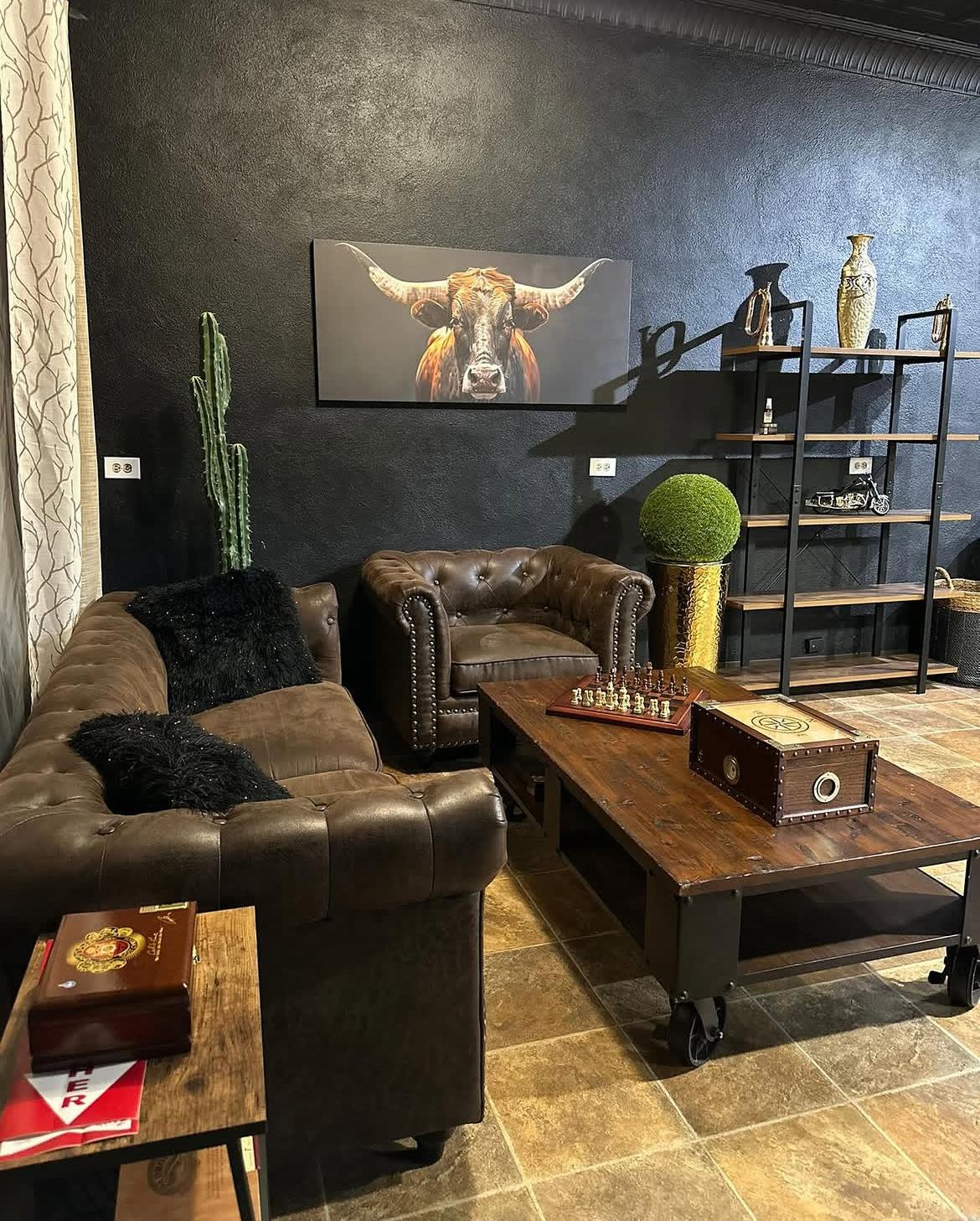 Área de espera de la barbería
